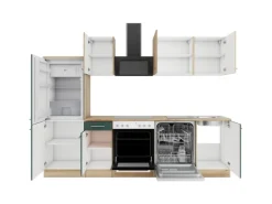 Optifit Küchenzeile KPLS 2742-9+ Liv.290/Sav.405 Wildeiche Nb./Steingrün 270cm