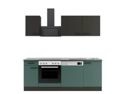Optifit Küchenzeile KPMV 2179-9+ Madrid420/Verona405 Anthrazit/ Steingrün 210 cm