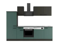 Optifit Küchenzeile KPMV 2742-9+ Madrid420/Verona405 Anthrazit/ Steingrün 270 cm