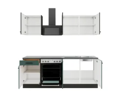 Optifit Küchenzeile KPMV 2136-9+ Madrid420/Verona405 Anthrazit/ Steingrün 210 cm