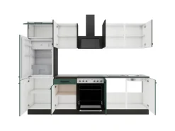 Optifit Küchenzeile KPMV 2711-9+ Madrid420/Verona405 Anthrazit/ Steingrün 270 cm