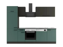 Optifit Küchenzeile KPMV 2702OE-9+ o. E-Geräte Anthrazit/Steingrün 270 cm