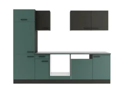 Optifit Küchenzeile KPMV 2702OE-9+ o. E-Geräte Anthrazit/Steingrün 270 cm