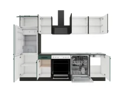 Optifit Küchenzeile KPMV 2702OE-9+ o. E-Geräte Anthrazit/Steingrün 270 cm