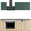 Optifit Küchenzeile KPSL 2179-9+ Sav.405/Liv.290 Steingrün/Wildeiche Nb. 210cm
