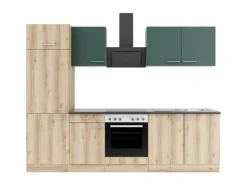 Optifit Küchenzeile KPSL 2711-9+ Sav.405/Liv.290 Steingrün/Wildeiche Nb. 270cm