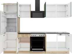 Optifit Küchenzeile KPSL 2711-9+ Sav.405/Liv.290 Steingrün/Wildeiche Nb. 270cm