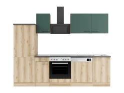 Optifit Küchenzeile KPSL 2742-9+ Sav.405/Liv.290 Steingrün/Wildeiche Nb. 270cm