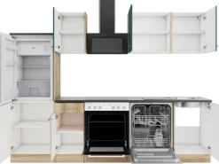 Optifit Küchenzeile KPSL 2742-9+ Sav.405/Liv.290 Steingrün/Wildeiche Nb. 270cm