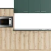 Optifit Küchenzeile KPSL 2181-9+ Sav.405/Liv.290 Steingrün/Wildeiche Nb. 210cm