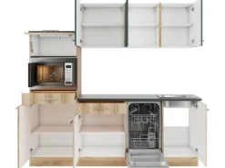 Optifit Küchenzeile KPSL 2181-9+ Sav.405/Liv.290 Steingrün/Wildeiche Nb. 210cm