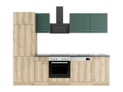 Optifit Küchenzeile KPSL 2702-9+ Sav.405/Liv.290 Steingrün/Wildeiche Nb. 270cm