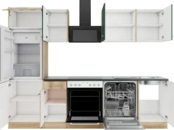 Optifit Küchenzeile KPSL 2702-9+ Sav.405/Liv.290 Steingrün/Wildeiche Nb. 270cm