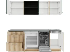 Optifit Küchenzeile KPSL 2199R-9+ Sav.405/Liv.290 Steingrün/Wildeiche Nb. 210cm