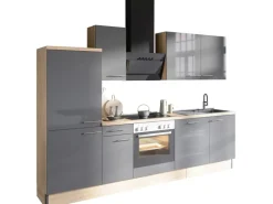 Optifit Küchenzeile Optikoncept Jonte ohne E-Geräte 270 cm Anthrazit-Wildeiche