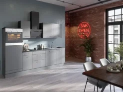 Optifit Küchenzeile Optikoncept Mats ohne E-Geräte 270 cm Basaltgrau