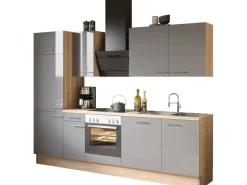Optifit Küchenzeile Optikoncept Jonte ohne E-Geräte 270 cm Anthrazit-Wildeiche