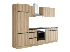 Optifit Küchenzeile OPTIkombi Kaya290 mit E-Geräten 270 cm Breite Wildeiche NB