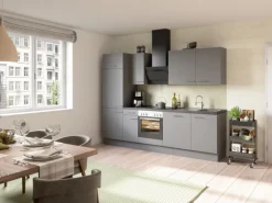 Optifit Küchenzeile Optikoncept Mats 270 cm Basaltgrau