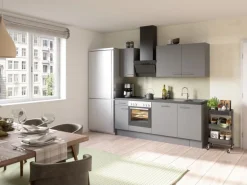 Optifit Küchenzeile Optikoncept Mats ohne E-Geräte 210 cm Basaltgrau