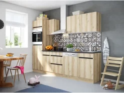 Optifit Küchenzeile OPTIkombi Kaya290 mit E-Geräten 270 cm Breite Wildeiche NB