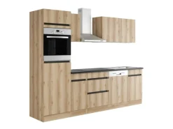 Optifit Küchenzeile OPTIkombi Kaya290 mit E-Geräten 270 cm Breite Wildeiche NB