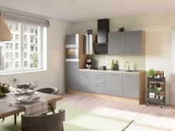 Optifit Küchenzeile Optikoncept Jonte 270 cm Anthrazit-Wildeiche Nachb.