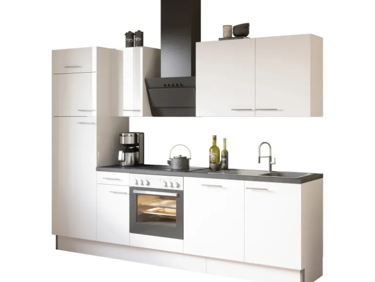 Optifit Küchenzeile Optikoncept Rurik ohne E-Geräte 270 cm Weiß