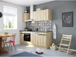 Optifit Küchenzeile OPTIkombi Kaya290 mit E-Geräten 210 cm Breite Wildeiche NB