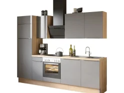 Optifit Küchenzeile Optikoncept Linus 270 cm Anthrazit-Wildeiche Nachb.