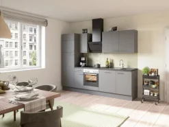 Optifit Küchenzeile Optikoncept Mats 270 cm Basaltgrau