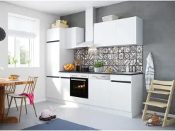 Optifit Küchenzeile OPTIkombi Luca932 mit E-Geräten 270 cm Breite Weiß