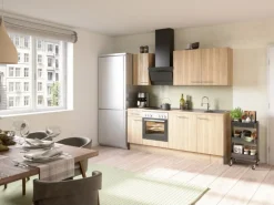 Optifit Küchenzeile Optikoncept Erik ohne E-Geräte 210 cm Wildeiche Nachb.