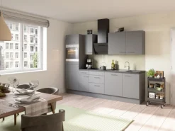 Optifit Küchenzeile Optikoncept Mats ohne E-Geräte 270 cm Basaltgrau