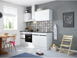 Optifit Küchenzeile OPTIkombi Luca932 mit E-Geräten 210 cm Breite Weiß