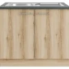 OPTIFIT Livorno290 Küchen-Spülenunterschrank 100 cm Wildeiche Nachbildung