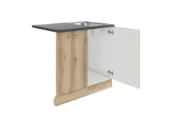 OPTIFIT Livorno290 Küchen-Spülenschrank-Set Wildeiche Nachbildung