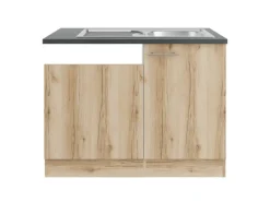 OPTIFIT Livorno290 Küchen-Spülenunterschrank Wildeiche Nachbildung