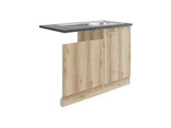 OPTIFIT Livorno290 Küchen-Spülenunterschrank Wildeiche Nachbildung