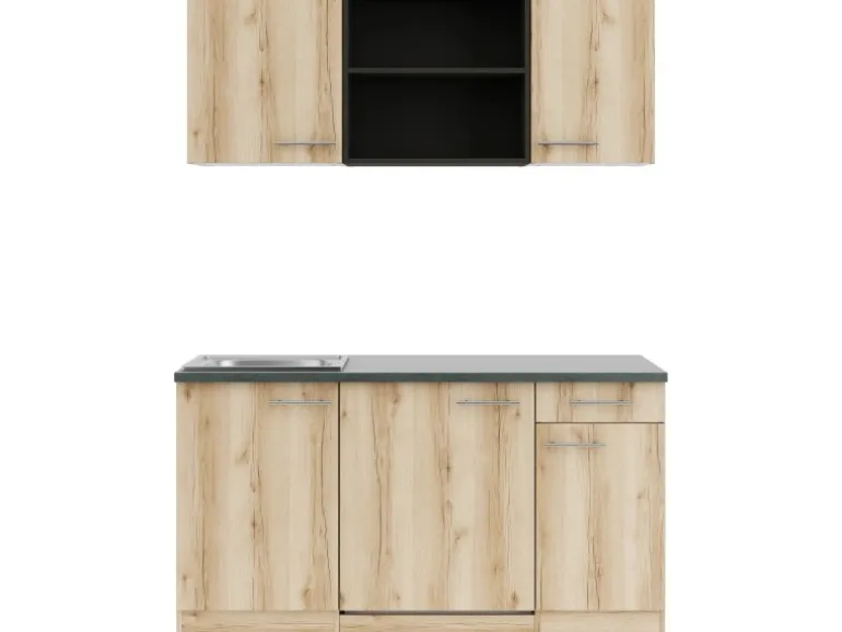 OPTIFIT Livorno290 Miniküche 150 cm Wildeiche Nachbildung