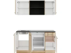 OPTIFIT Livorno290 Miniküche 150 cm Wildeiche Nachbildung