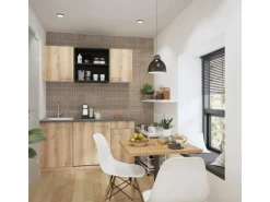 OPTIFIT Livorno290 Miniküche 150 cm Wildeiche Nachbildung