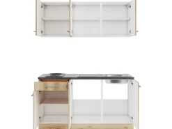 OPTIFIT Livorno290 Miniküche 150 cm Wildeiche Nachbildung