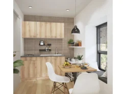 OPTIFIT Livorno290 Miniküche 150 cm Wildeiche Nachbildung