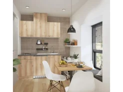 OPTIFIT Livorno290 Miniküche 150 cm Wildeiche Nachbildung