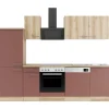 OPTIFIT Livorno290/Bari407 Küchenzeile 270 cm Wildeiche Nachbildung / Rostrot