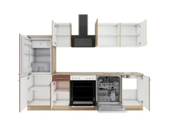 OPTIFIT Livorno290/Bari407 Küchenzeile 270 cm Wildeiche Nachbildung / Rostrot