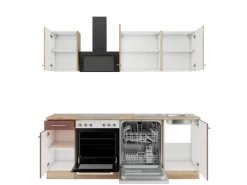 OPTIFIT Livorno290/Bari407 Küchenzeile 210 cm Wildeiche Nachbildung / Rostrot