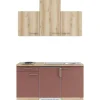 OPTIFIT Livorno290/Bari407 Miniküche 150 cm Wildeiche Nachbildung / Rostrot