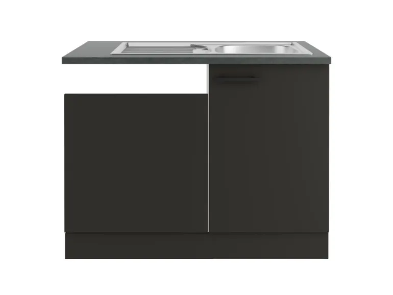 OPTIFIT Madrid420 Küchen-Spülenschrank-Set Anthrazit Matt